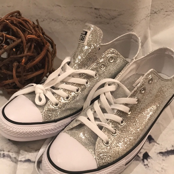 GLITTER Converse Chuck Taylor All Star Ox Silver - Picture 7 of 7